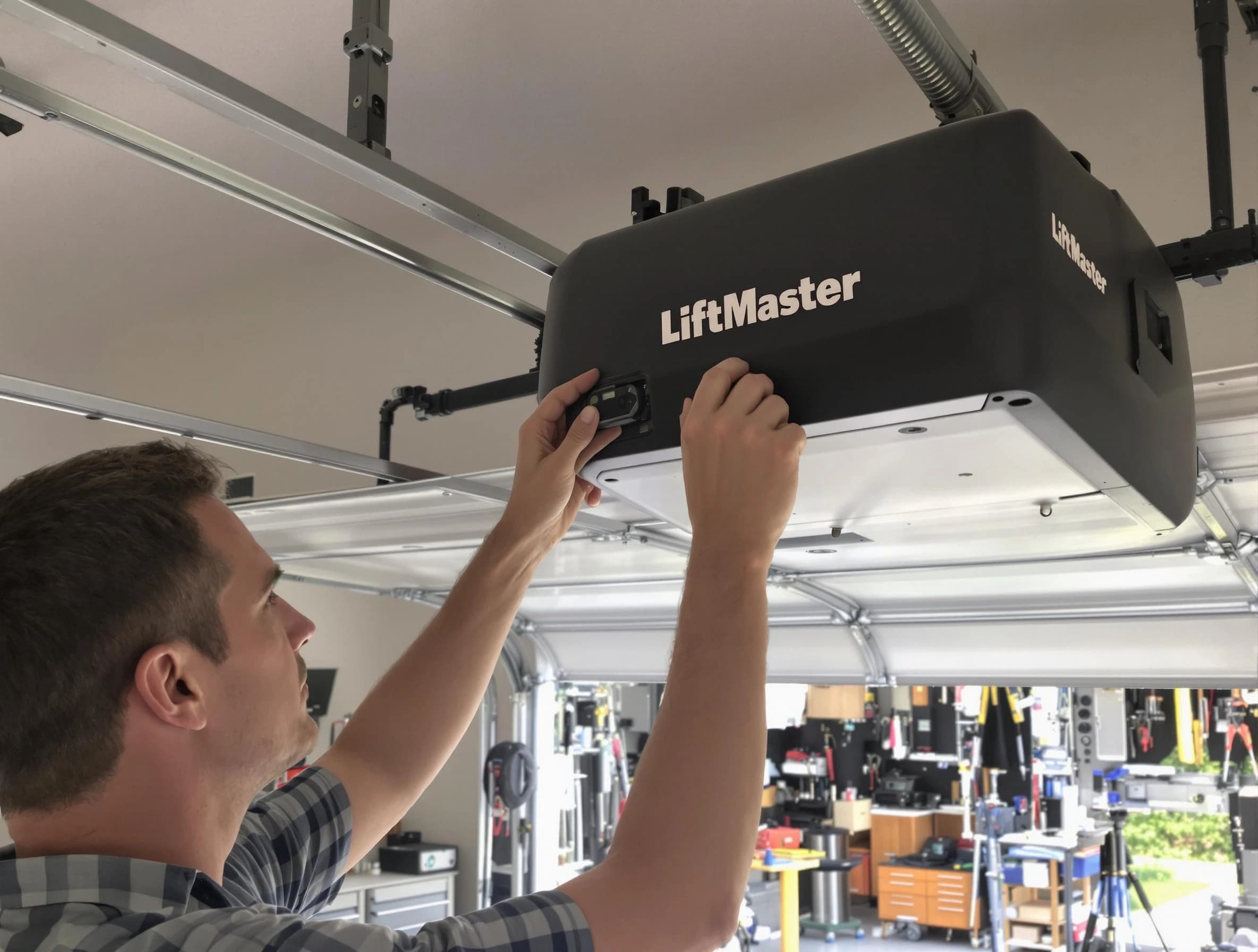 Westfield Garage Door Repair technician repairing garage door opener in Westfield